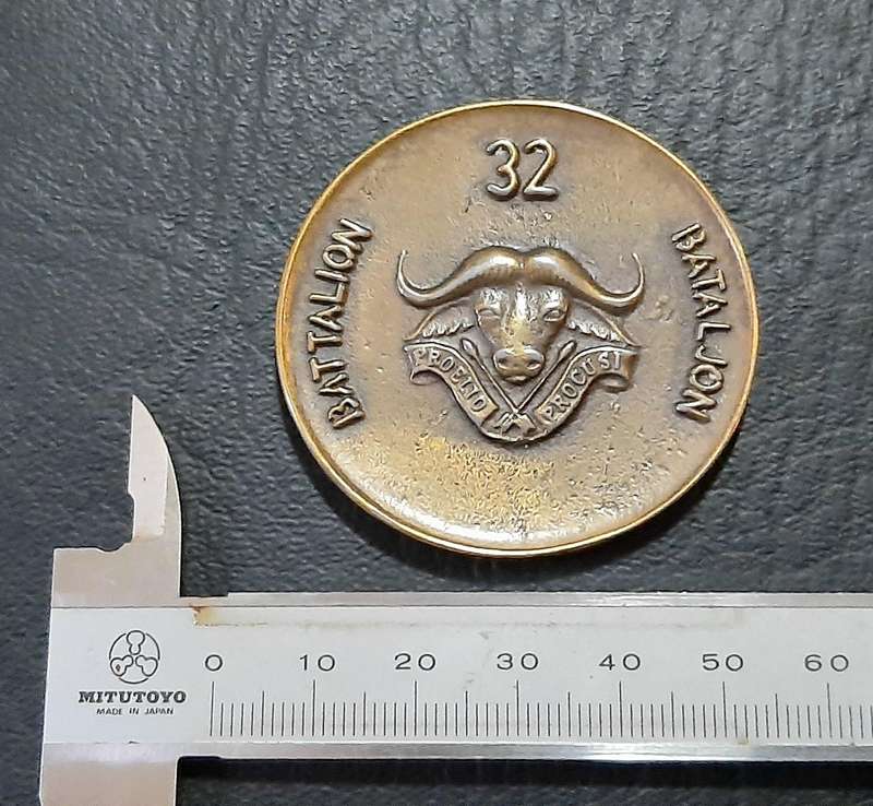 Border War: 1980s SADF  32 Battalion Unit ' Buffalo'  Medallion ( Un-numbered).