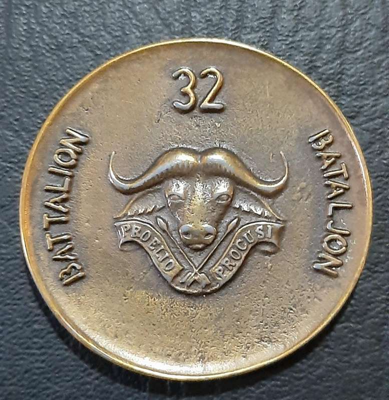 Border War: 1980s SADF  32 Battalion Unit ' Buffalo'  Medallion ( Un-numbered).