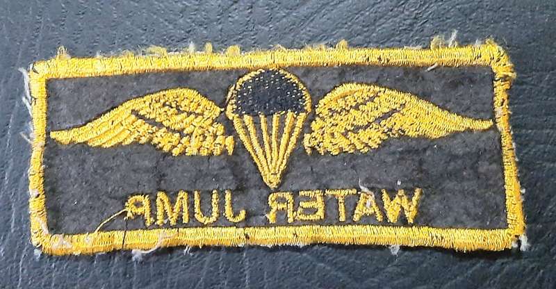 RARE: 1990s SADF / SANDF Unofficial 'Water Jump' Parachute Embroidered Qualification Wings .