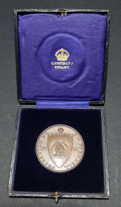 RARE: Pre-WW1 'Imperial Challenge Shield' Bronze Shooting Medallion w/ Case (Hon. Col. Wits Rifles).