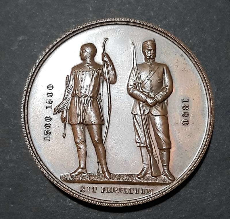RARE: Pre-WW1 'Imperial Challenge Shield' Bronze Shooting Medallion w/ Case (Hon. Col. Wits Rifles).