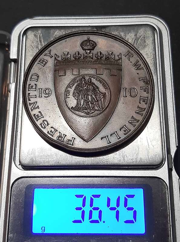 RARE: Pre-WW1 'Imperial Challenge Shield' Bronze Shooting Medallion w/ Case (Hon. Col. Wits Rifles).