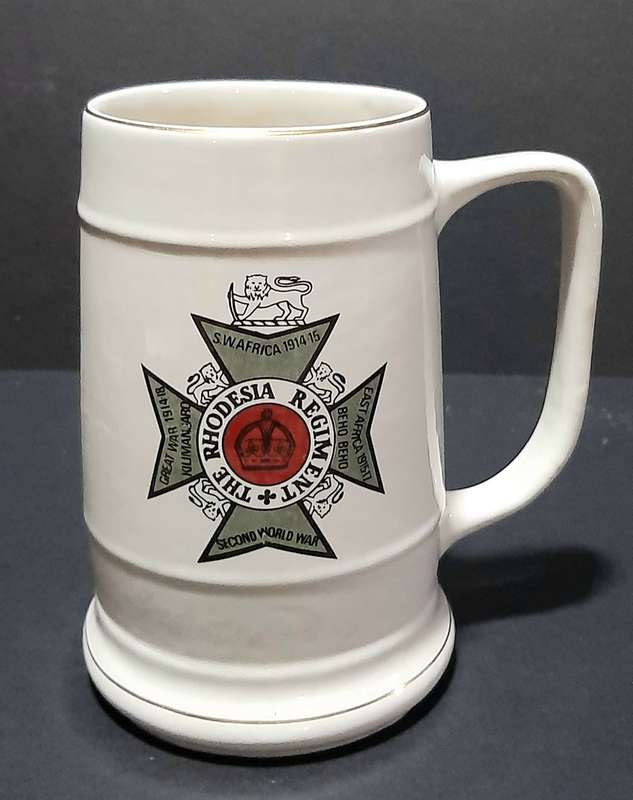 Rhodesian Bush War: 1978 ' The Rhodesia Regt.' D2 Coy Mtoko Unit Ceramic Tankard (18cm).