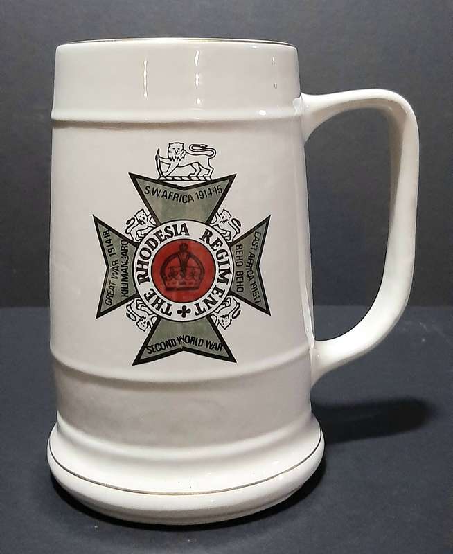 Rhodesian Bush War: 1978 ' The Rhodesia Regt.' D2 Coy Mtoko Unit Ceramic Tankard (18cm).
