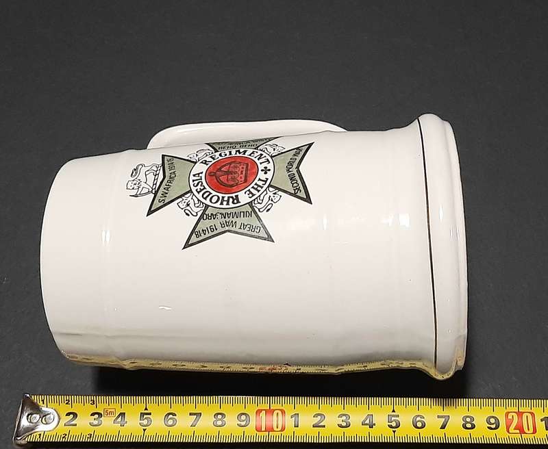 Rhodesian Bush War: 1978 ' The Rhodesia Regt.' D2 Coy Mtoko Unit Ceramic Tankard (18cm).
