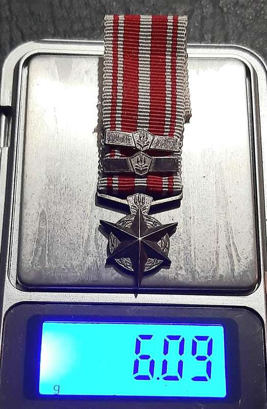 RARE: SA Security Forces  Silver Miniature ' Star for Combatting Terrorism ' Medal w/ Service Bars