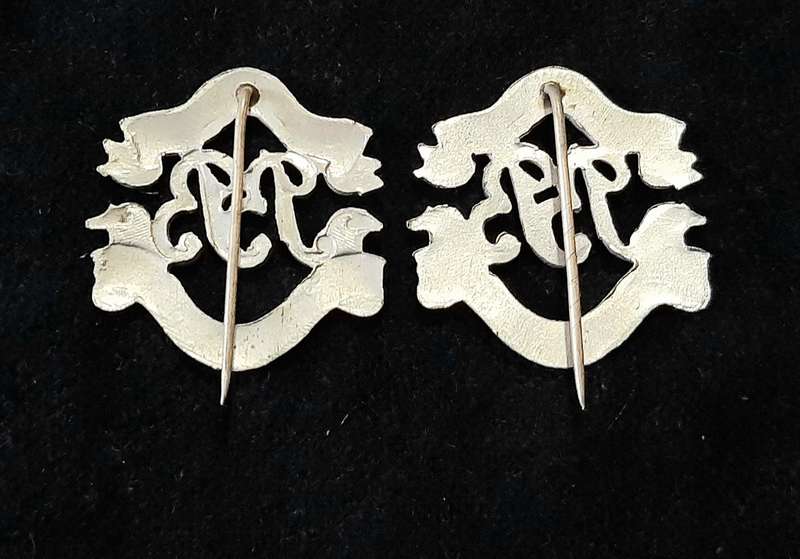 Mid-20th Century: 'Boys Brigade' Youth Organization Warrant Officer's Collar Badges w/ Pins (x2)