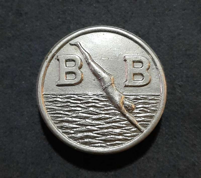 Mid-20th Century: 'Boys Brigade' Youth Organization Swimming Proficiency Badge w/ Pin.