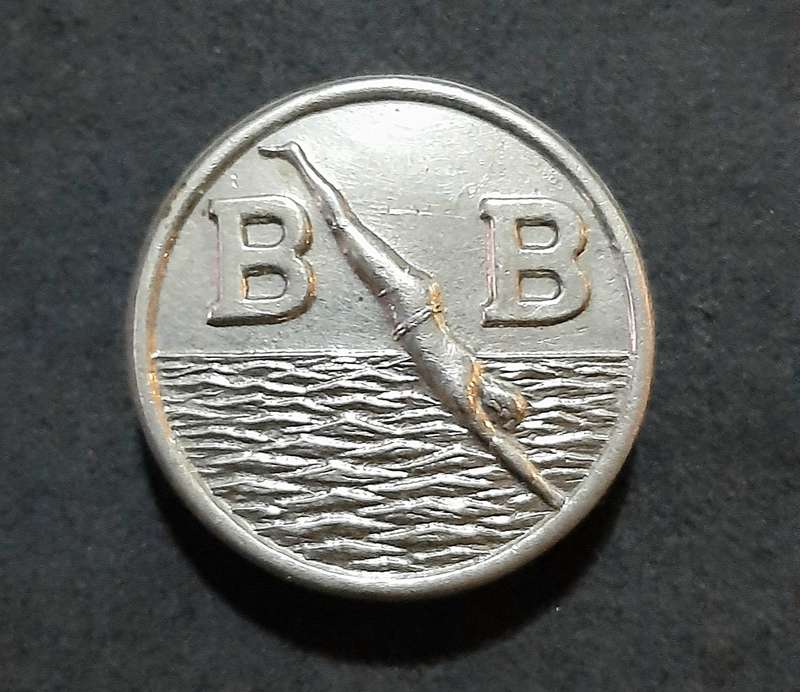 Mid-20th Century: 'Boys Brigade' Youth Organization Swimming Proficiency Badge w/ Pin.