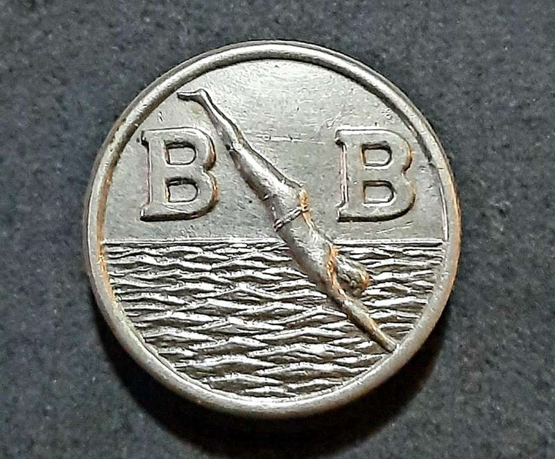 Mid-20th Century: 'Boys Brigade' Youth Organization Swimming Proficiency Badge w/ Pin.