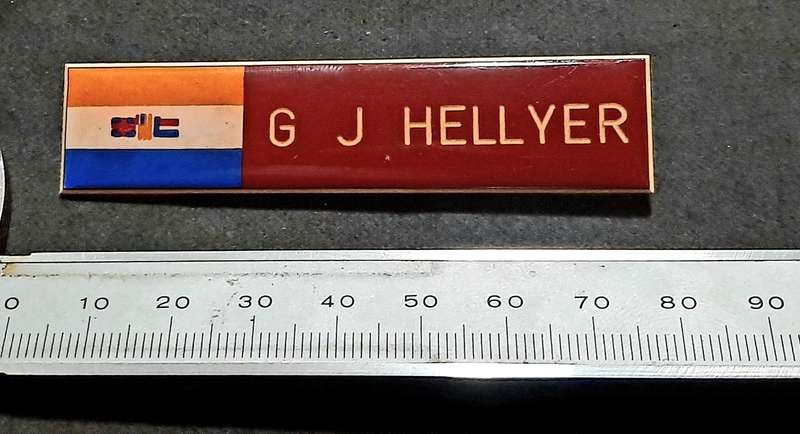 RARE: 1980s Border War- SA Medical Service Lucite Name Badge w/ Pin.
