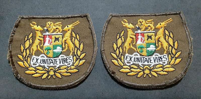 Border War: 1980s SADF Nutria Warrant Officer I Colour Embroidered Rank Insignia Pair( 2 x Pcs)
