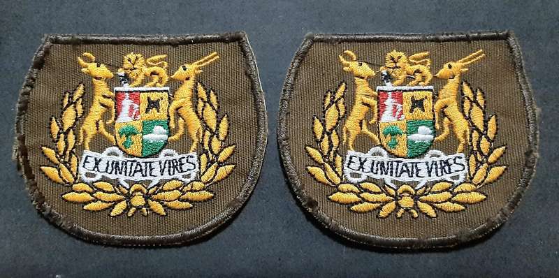 Border War: 1980s SADF Nutria Warrant Officer I Colour Embroidered Rank Insignia Pair( 2 x Pcs)