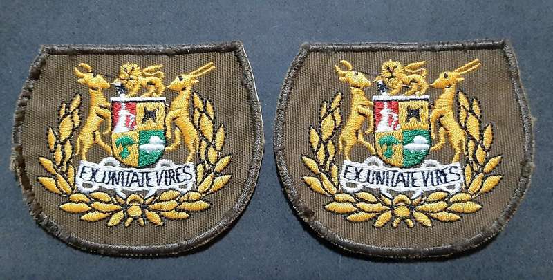 Border War: 1980s SADF Nutria Warrant Officer I Colour Embroidered Rank Insignia Pair( 2 x Pcs)