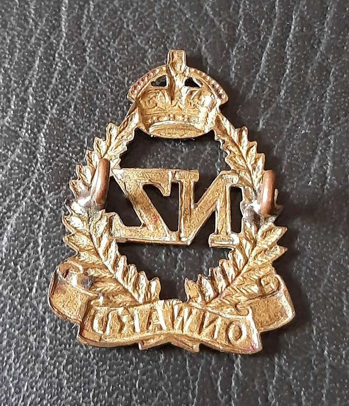 WW1: (ANZAC) New Zealand Military Forces Brass Cap Badge (Lugs Intact).