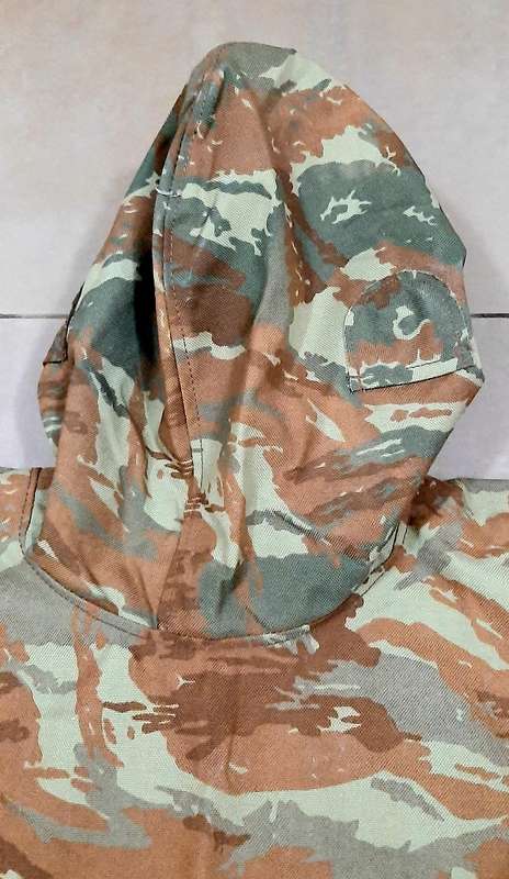 RARE: 1980s SADF - 32 Battalion Camouflage Poncho/ Groundsheet w/ Hood #2 .