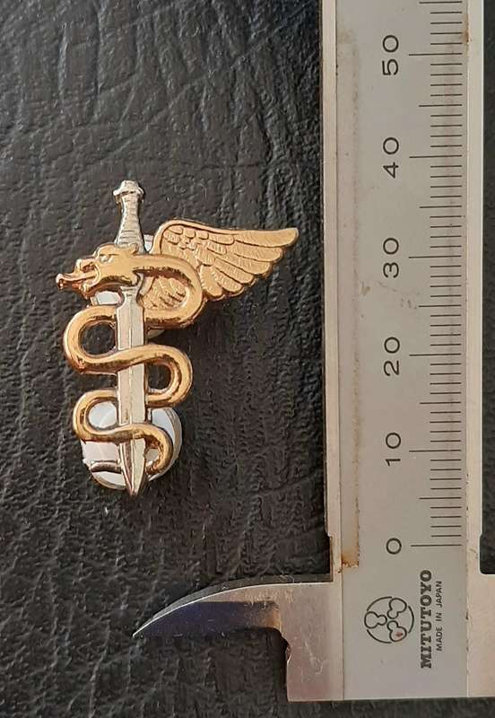 RARE: 1980s / 1990s SAMS 'Recce' 7 Medical Batt. Metal Operator's Badge w/ Pins .