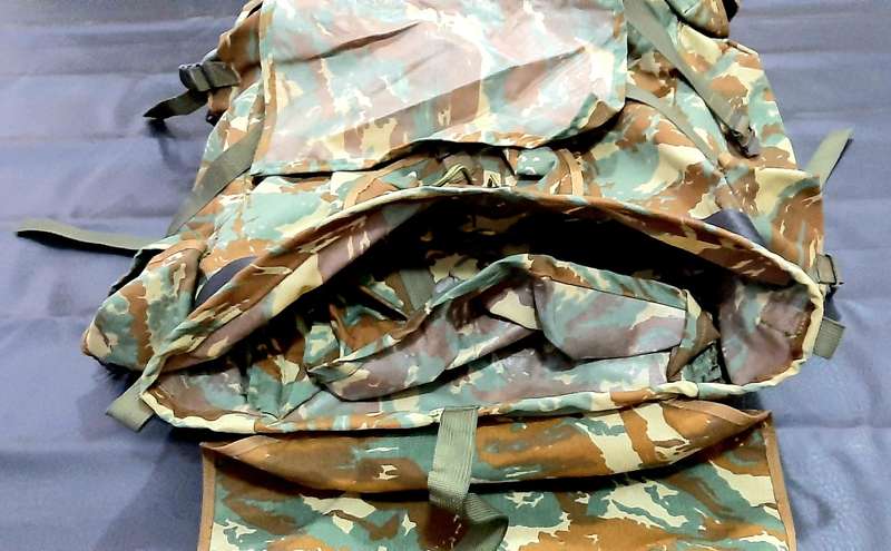 RARE: 1980s SADF Border War-32 Battalion Camouflage Rucksack w/ Integral Straps & Lightweight Frame.