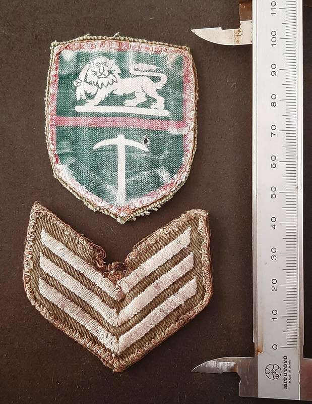 Rhodesian Bush War:1970s Rhodesian Army TypeII Flash & Camouflage Sergeants Rank Insignia  ( 2x Pcs)