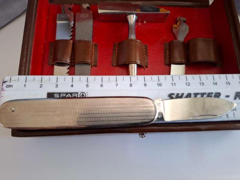 Rich.A.Herder Solingen Auto Scholz and Co Mercedes Muliti Tool Set in Leather Case - Great Condition