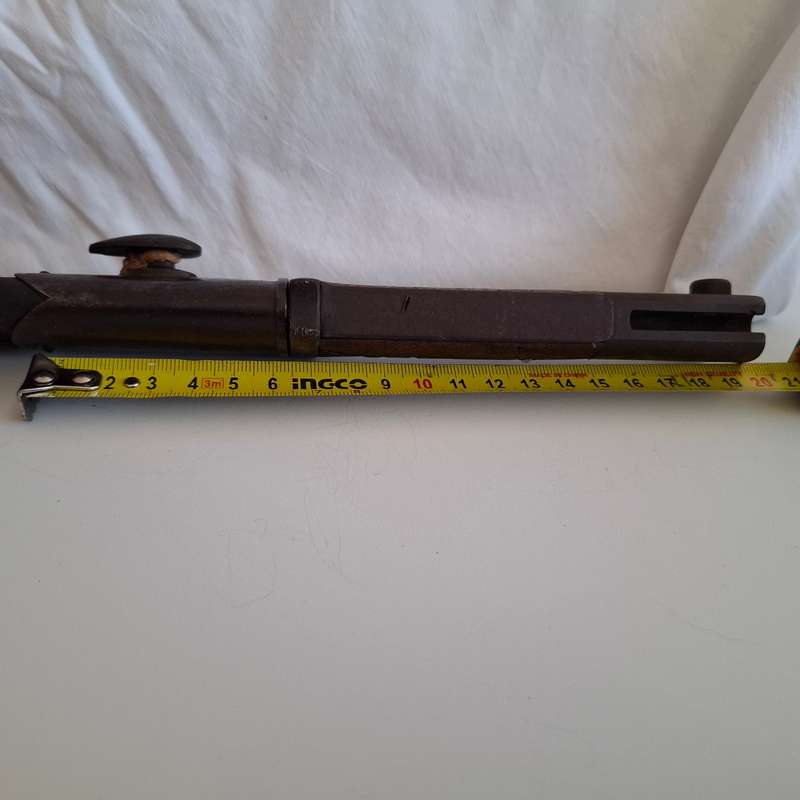 Vintage Gebr Heller German Saw Blade Bayonet with Leather Sheath - Repaired - See Description