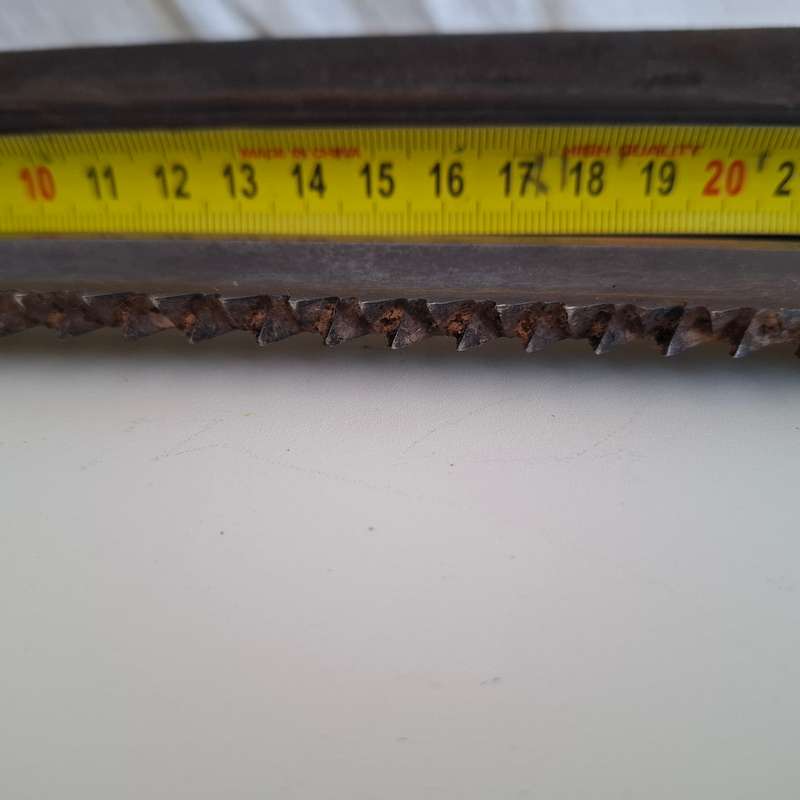 Vintage Gebr Heller German Saw Blade Bayonet with Leather Sheath - Repaired - See Description