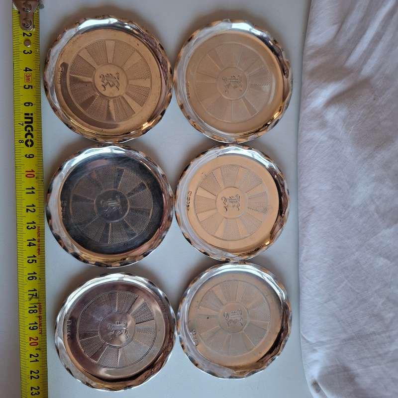 Stunning Set of South African Sterling Silver(925) Drinks Coasters-Total 206 grams in good Condition