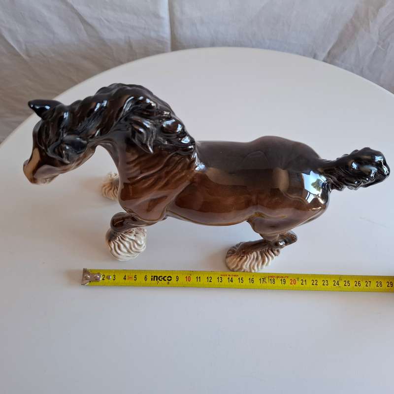 Vintage Beswick Large Model of a Cantering Shire Horse (H 20 cm)