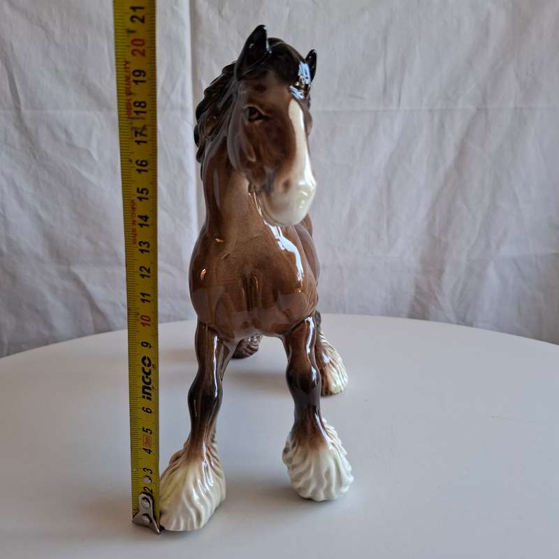 Vintage Beswick Large Model of a Cantering Shire Horse (H 20 cm)