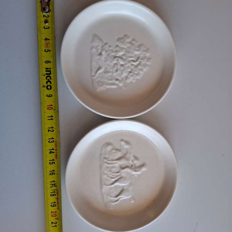 Two Stunning Spode Velamour Cream Trinket Pin Dishes in Excellent Condition