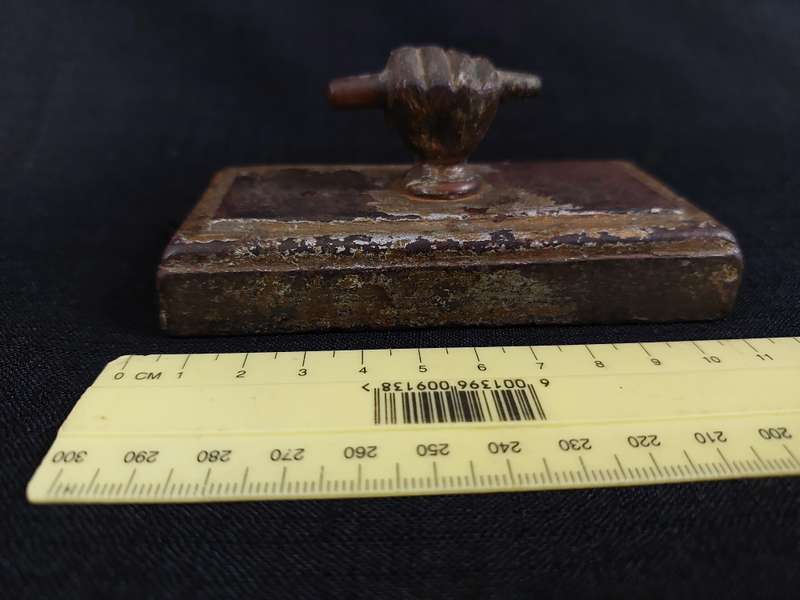 Victorian Antique Iron Paperweight Bronze Fist Handle 1890's - 1910 - In used Condition
