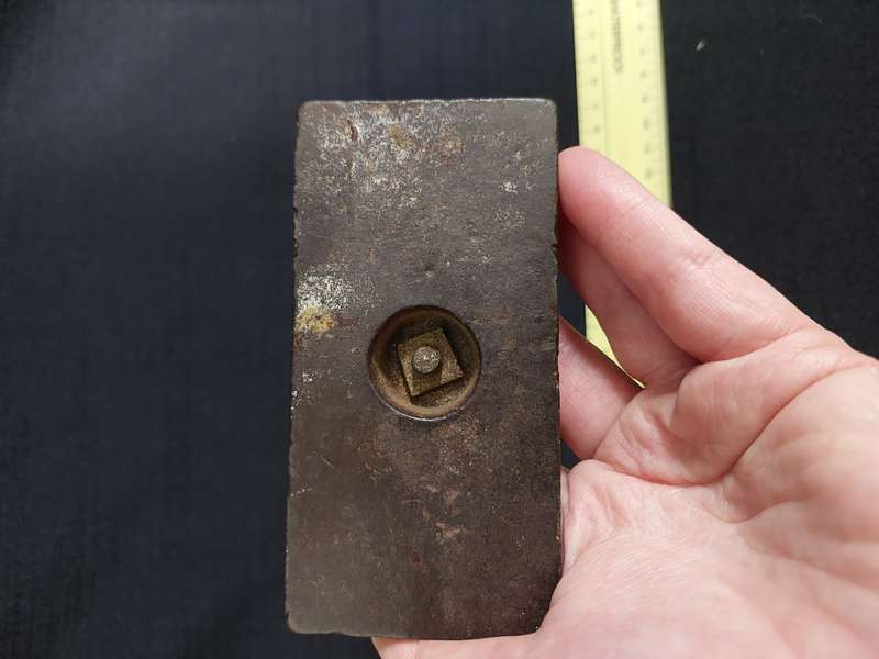 Victorian Antique Iron Paperweight Bronze Fist Handle 1890's - 1910 - In used Condition