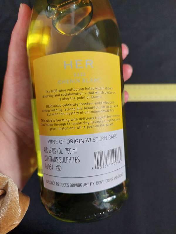 Sealed 750ml Bottle Of HER 2022 Chenin Blanc Wine - See Description