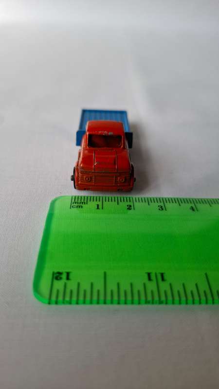 Vintage Lone Star Tuf-Tots (1969-1980) Diecast Orange and Blue Flat Bed Truck - Good Condition