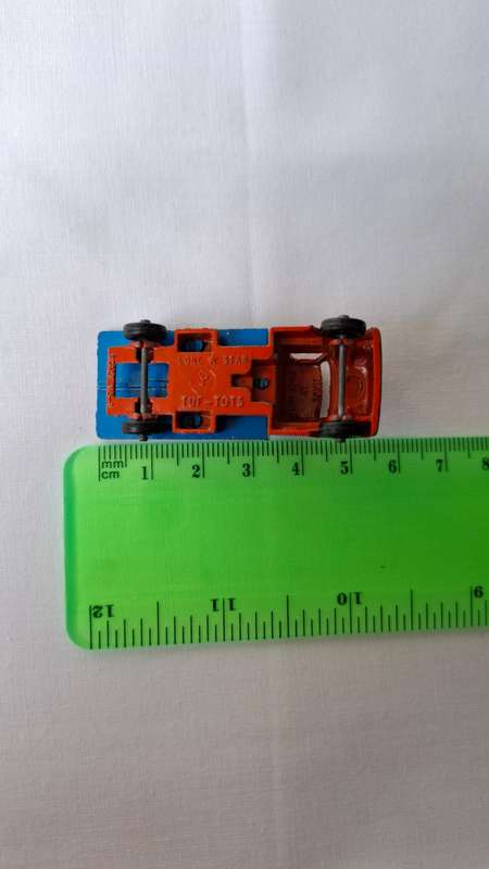 Vintage Lone Star Tuf-Tots (1969-1980) Diecast Orange and Blue Flat Bed Truck - Good Condition