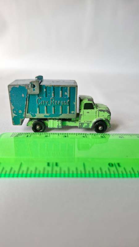 Vintage Lone Star Tuf-Tots (1969-1980) Diecast Blue and Green Garbage Truck - Good Condition