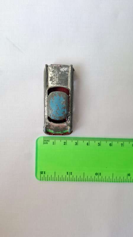 Vintage Benbros Mighty Midget No.18 Diecast Hudson Tourer Car - Chrome, Blue Roof, Red Base
