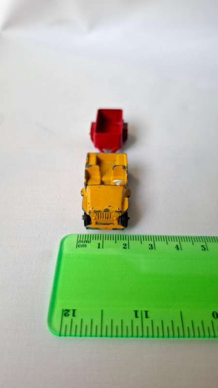Vintage Lone Star Tuf-Tots (1969-1980) Diecast Yellow Jeep and Red Trailer - Good Condition