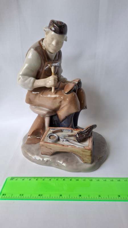 Vintage Denmark Porcelian Figurine No 2228 "Shoe Maker Mending Shoes"  - See my description