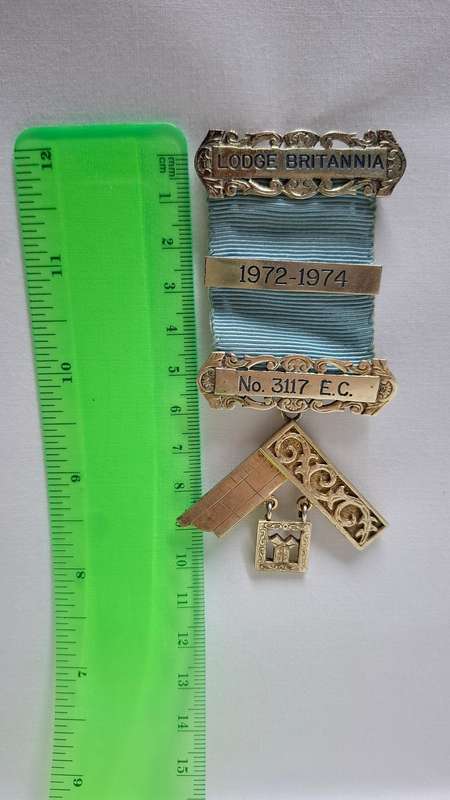 Masonic  Sterling Silver Medal from Lodge Britannia, No.3117 E.C. Dating 1972 - 1974  Good Condition