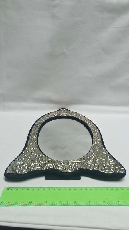 Vintage Silver Plated Oval Dressing Table Mirror - Good Condtion