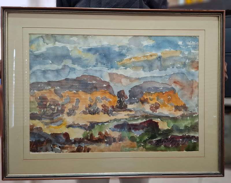 Stunning S.A. artist Stefan Ampenberger watercolour landscape signed