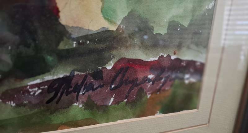 Stunning S.A. artist Stefan Ampenberger watercolour landscape signed