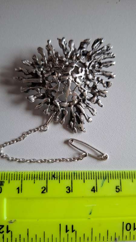 Stunning Sterling Silver Hand Crafted Brooch with Safety Catch-No Markings Scanned Silver-11.7 Grams
