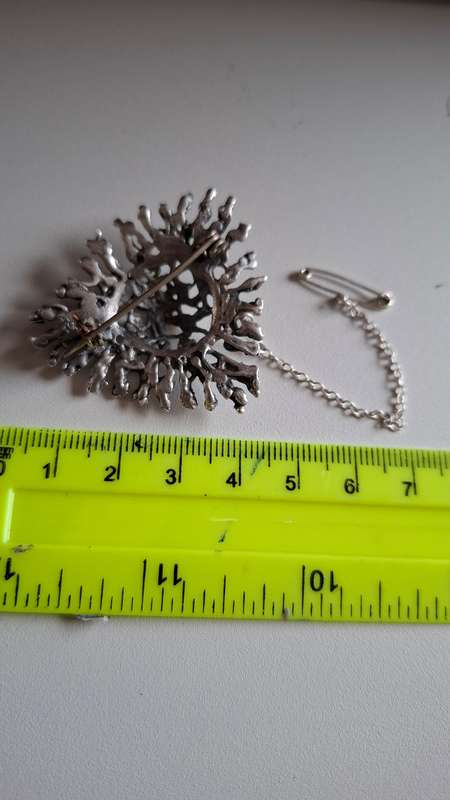 Stunning Sterling Silver Hand Crafted Brooch with Safety Catch-No Markings Scanned Silver-11.7 Grams