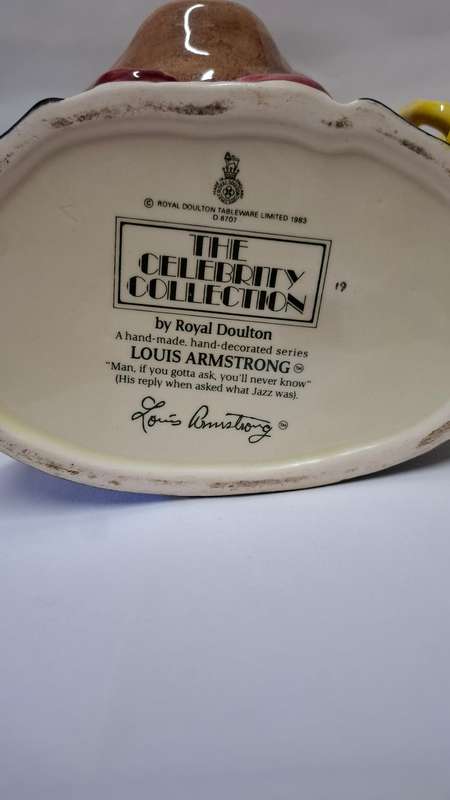 Royal Doulton The Celebrity Collection LRG Toby Jug " Louis Armstrong" D. 6707 - Excellent Condition