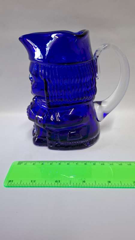Royal Doulton Medium Whitefairs Barnaby Blue Glass Toby Jug "Jermey"  - Excellent Condition