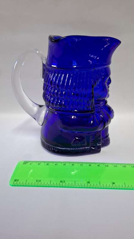 Royal Doulton Medium Whitefairs Barnaby Blue Glass Toby Jug "Jermey"  - Excellent Condition