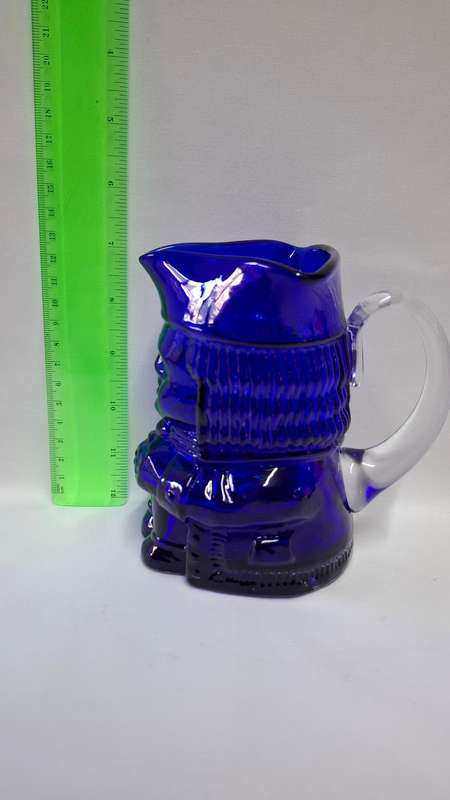 Royal Doulton Medium Whitefairs Barnaby Blue Glass Toby Jug "Jermey"  - Excellent Condition