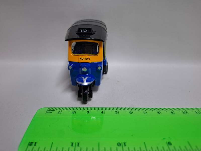Retro Blue and Yellow Tuk-Tuk Tricycle Taxi - Excellent Condition